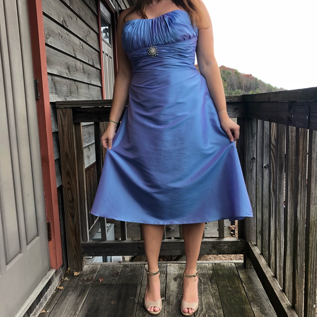 Nwt Jordan Blue Satin-Like Strapless Dress Size 12